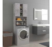 vidaXL Washing Machine Cabinet Concrete Grey 64x25.5x190 cm