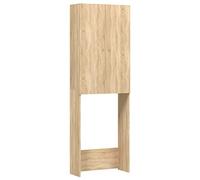 vidaXL Washing Machine Cabinet, Versatile Storage Unit, Sonoma Oak Finish, Engineered Wood, 2 Doors and 3 Compartments, 64x25.5x190 cm Dimensions