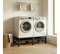 VidaXL Washing Machine Pedestal 2 Pcs Black 124.5 X 61.5 X 32.5 Cm