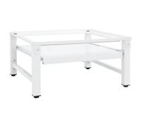 vidaXL Washing Machine Pedestal with Pull-out Shelf, Washing Machine Stand for Washer and Dryer, Washing Machine Base, Dryer Pedestal Stand, White