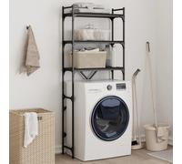 vidaXL Washing Machine Shelf Black 67x25x163 cm Engineered Wood