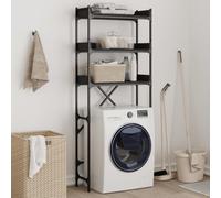 vidaXL Washing Machine Shelf Black 67x25x163 cm Engineered Wood