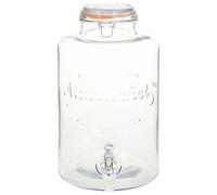 vidaXL Water Dispenser XXL with Tap Rubber Sealing Transparent 8L Glass Beer