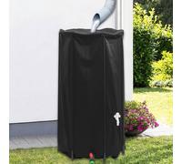 Collapsible Rain Barrel 1000 L Black PVC. 100x120cm Water Tank with Spigot Mesh