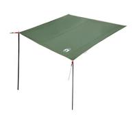 vidaXL Waterproof Camping Tarpaulin 300 x 240 cm in Green Made of Durable Polyester Taffeta. Zip fastening, wind resistant and ideal for outdoor protection.