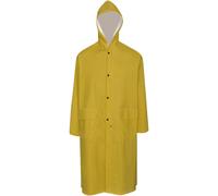 vidaXL Waterproof Heavy-duty Long Raincoat with Hood Yellow XXL