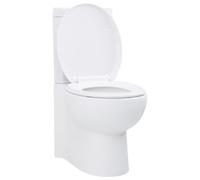 Vidaxl Wc Ceramic Toilet Bathroom Corner Toilet White, White