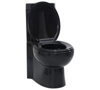 Vidaxl Wc Ceramic Toilet Bathroom Corner Toilet Black