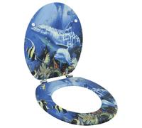 vidaXL WC Toilet Seat MDF Lid Dolphins Replacement