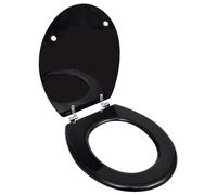Vidaxl Wc Toilet Seat Mdf Lid Simple Design Black, Black