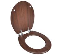 vidaXL WC Toilet Seat MDF Soft Close Lid Simple Design Wood Fixture Accessory