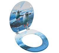 vidaXL WC Toilet Seat with Lid MDF Penguin Design