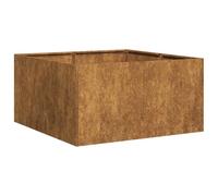 vidaXL Weathering Steel Planter y 80x80x40 cm - Durable - Garden/Patio Flower Box with Open Bottom for Enhanced Drainage
