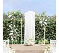 vidaXL Wedding Arch 3 pcs White Steel
