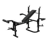 vidaXL Barbell Weight Bench Black Strength Training Fitness Exercise Machine
