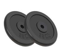 vidaXL 2x Weight Plates 2x15 kg Cast Iron Fitness Gym for Dumbbell Lifting Bars