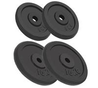 vidaXL 4x Weight Plates 2x10kg+2x5kg Cast Iron Fitness Gym Disc for Dumbbell