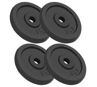 vidaXL 4x Weight Plates 4x5 kg Cast Iron Fitness Gym for Dumbbell Lifting Bars