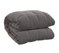 vidaXL Weighted Blanket Bedroom Bedding Calming Cotton Weighted Quilt Blanket for Anxiety Stress Relief Grey 152x203 cm 7 kg Fabric