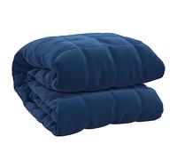 vidaXL Weighted Blanket Bedroom Bedding Calming Cotton Weighted Quilt Blanket for Anxiety Stress Relief Blue 200x200 cm 13 kg Fabric