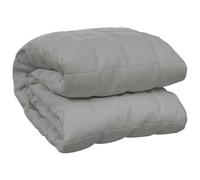 vidaXL Weighted Blanket Bedroom Bedding Calming Cotton Weighted Quilt Blanket for Anxiety Stress Relief Grey 140x200 cm Single 10 kg Fabric