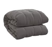 vidaXL Weighted Blanket Bedroom Bedding Calming Cotton Weighted Quilt Blanket for Anxiety Stress Relief Grey 140x200 cm Single 6 kg Fabric