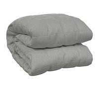 vidaXL Weighted Blanket Bedroom Bedding Calming Cotton Weighted Quilt Blanket for Anxiety Stress Relief Grey 220x230 cm King 11 kg Fabric