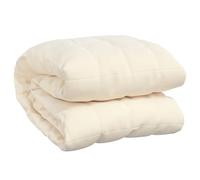 vidaXL Weighted Blanket Bedroom Bedding Calming Cotton Weighted Quilt Blanket for Anxiety Stress Relief Light Cream 138x200 cm Single 6 kg Fabric