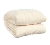 vidaXL Weighted Blanket Bedroom Bedding Calming Cotton Weighted Quilt Blanket for Anxiety Stress Relief Light Cream 155x220 cm 11 kg Fabric