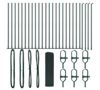vidaXL Welded Wire Fence with 13 Flanged Poles Green 0.5X50m Reliable Outdoor Security Solution for Garden Fence Panel Perimeter Metal Modern Quick Installation