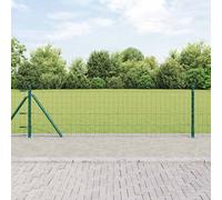 Euro Fence with Concrete Base Mesh Outdoor Garden Boundary Panel Set vidaXL