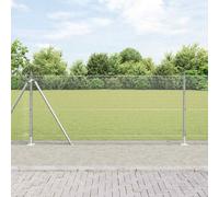 Welded Wire Fence with Concrete Base Mesh Post Garden Posts Outline vidaXL