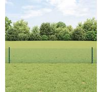 vidaXL Welded Wire Fence with Post 10 x 0.4 m PVC-Coated Steel Green