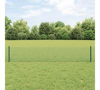 vidaXL Welded Wire Fence with Post 10 x 0.4 m PVC-Coated Steel Green