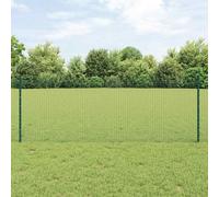 vidaXL Welded Wire Fence with Post 10 x 0.8 m PVC-Coated Steel Green