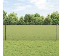 vidaXL Welded Wire Fence with Post 10 x 0.8 m PVC-Coated Steel Grey