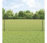 vidaXL Welded Wire Fence with Post 10 x 0.8 m PVC-Coated Steel Grey