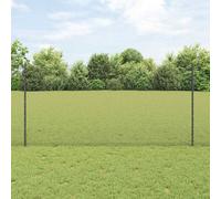 vidaXL Welded Wire Fence with Post 10 x 1.2 m PVC-Coated Steel Grey