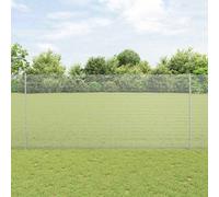 vidaXL Welded Wire Fence with Post 10 x 1.4 m Hot-Dip Galvanised Steel