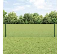 vidaXL Welded Wire Fence with Post 100 x 0.6 m PVC-Coated Steel Green