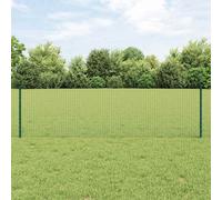 vidaXL Welded Wire Fence with Post 100 x 0.6 m PVC-Coated Steel Green