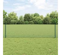vidaXL Welded Wire Fence with Post 100 x 0.6 m PVC-Coated Steel Green