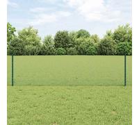 vidaXL Welded Wire Fence with Post 25 x 0.6 m PVC-Coated Steel Green