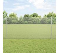 vidaXL Welded Wire Fence with Post 25 x 1.2 m Hot-Dip Galvanised Steel