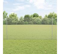 vidaXL Welded Wire Fence with Post 25 x 1.2 m Hot-Dip Galvanised Steel