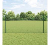 vidaXL Welded Wire Fence with Post 25 x 1.2 m PVC-Coated Steel Green