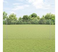 vidaXL Welded Wire Fence with Post 25 x 1.4 m Hot-Dip Galvanised Steel