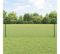 vidaXL Welded Wire Fence with Post 50 x 0.5 m PVC-Coated Steel Green