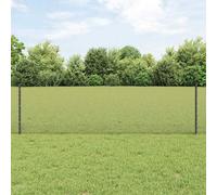vidaXL Welded Wire Fence with Post 50 x 0.6 m PVC-Coated Steel Grey