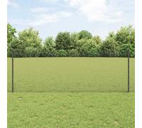 vidaXL Welded Wire Fence with Post 50 x 0.8 m PVC-Coated Steel Grey